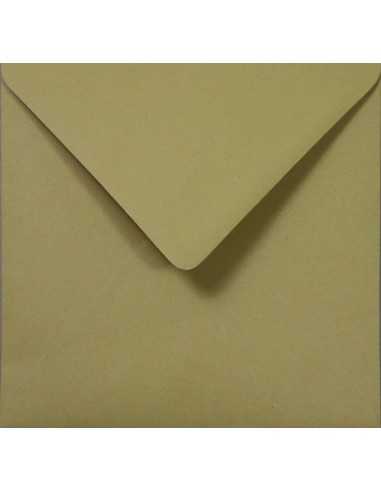 Crush eco-friendly plain coloured decorative square envelope K4 Olive green 120gsm gummed