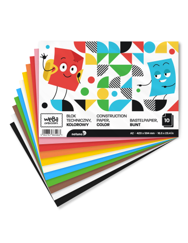 WeBa Collection technical drawing paper block 230gsm coloured 10A2sheets