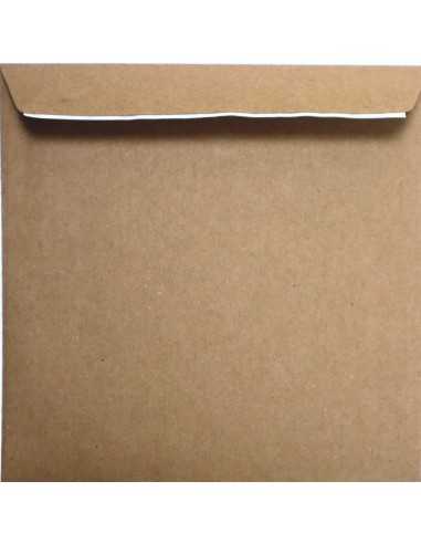 EKO Design square smooth decorative envelope K4 15,5cm HK brown 120gsm peel&seal