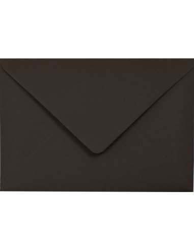 Materica plain decorative ecological envelope Pitch dark brown 120gsm B6 gummed diamond flap