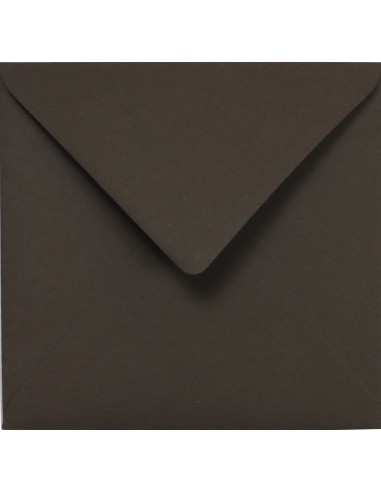 Materica square plain decorative ecological envelope Pitch brown 120gsm K4 15,3x15,3 gummed diamond flap
