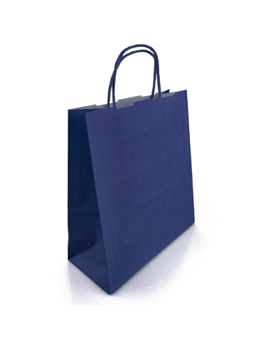 Navy kraft paper bag 180x80x210mm 10pcs.