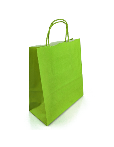 Green kraft paper bag 180x80x210mm 10pcs.