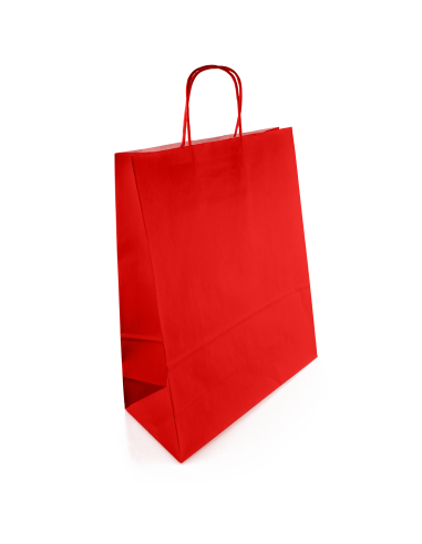 Red kraft paper bag 250x110x320mm 10pcs.