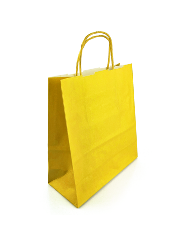 Yellow kraft paper bag 180x80x210mm 10pcs.