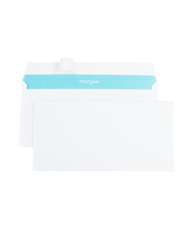 Long white letter envelopes DL 90gsm peal & seal straight flap 50pcs.