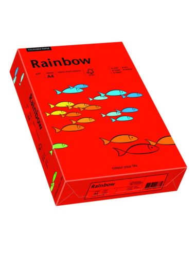 Rainbow Paper 160g R28 Red Pack of 250 A4