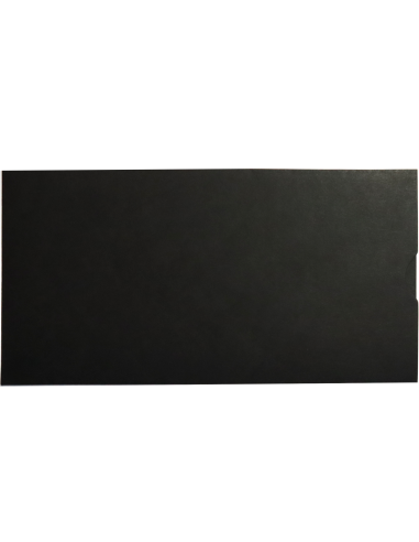 Burano decorative smooth colored envelope for Vouchers DL 11.5x22.5cm - sleeve envelope Nero black 140gsm