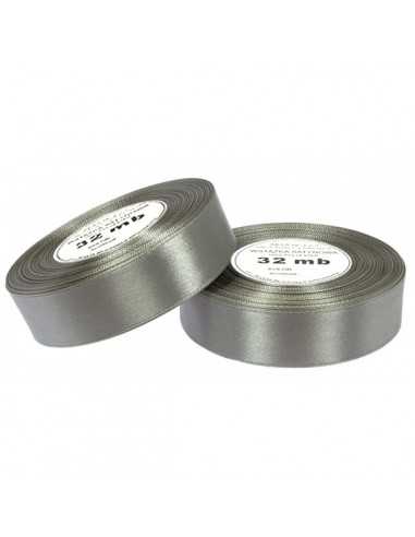 25mm WS8137 Satin Ribbon Dark Silver 32mb